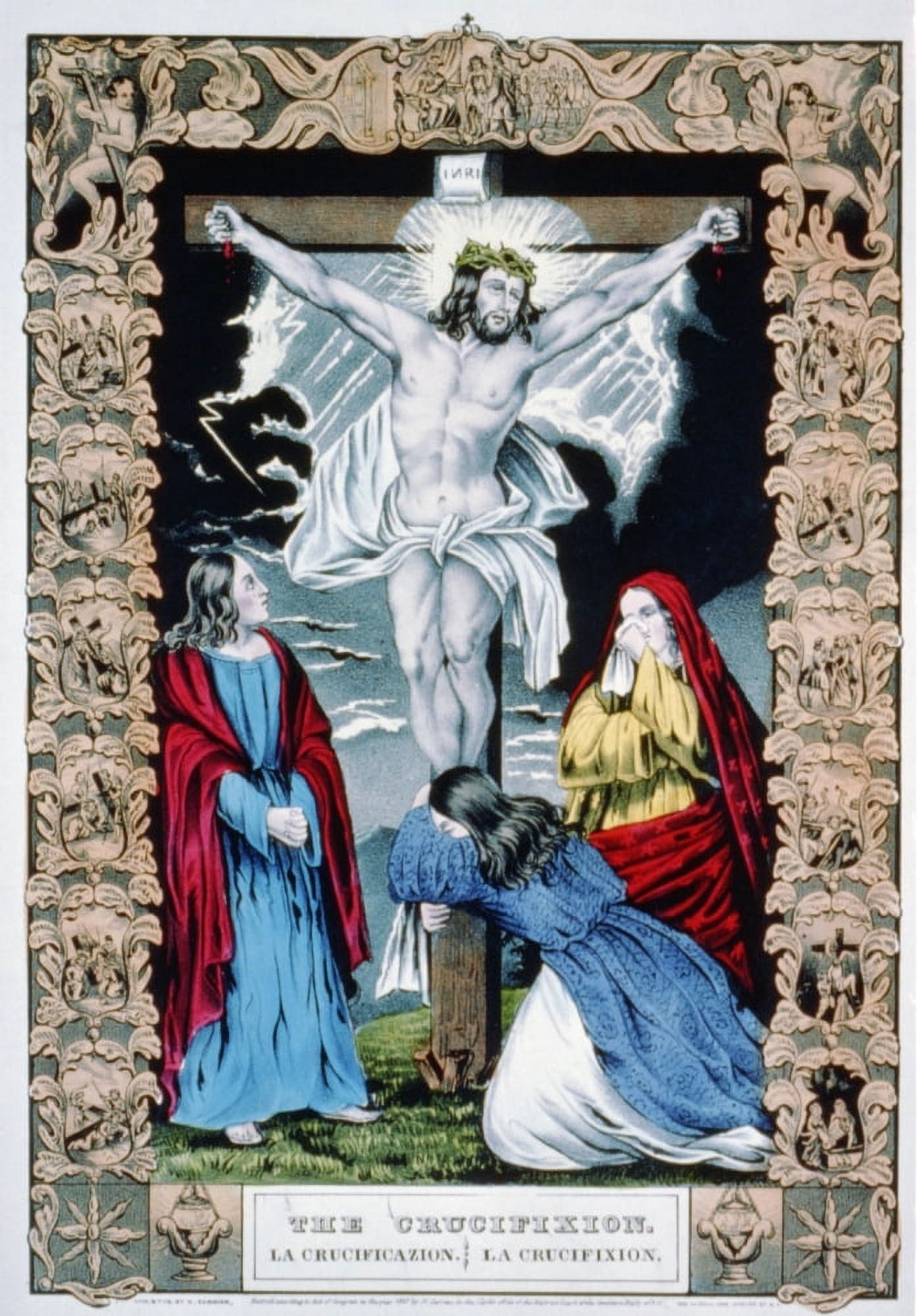Currier & Ives The Crucifixion 1847 Canvas Art - (18 x 24)