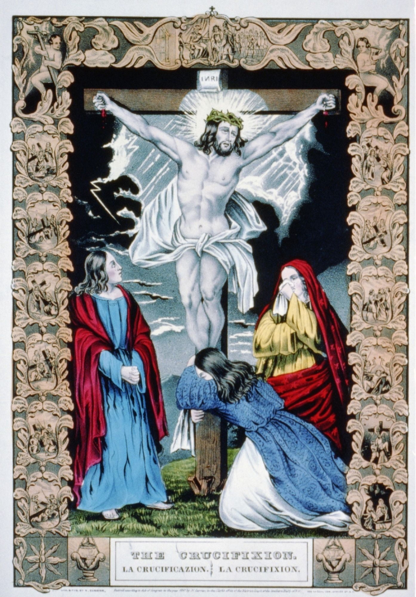 Currier & Ives The Crucifixion 1847 Canvas Art - (24 x 36)