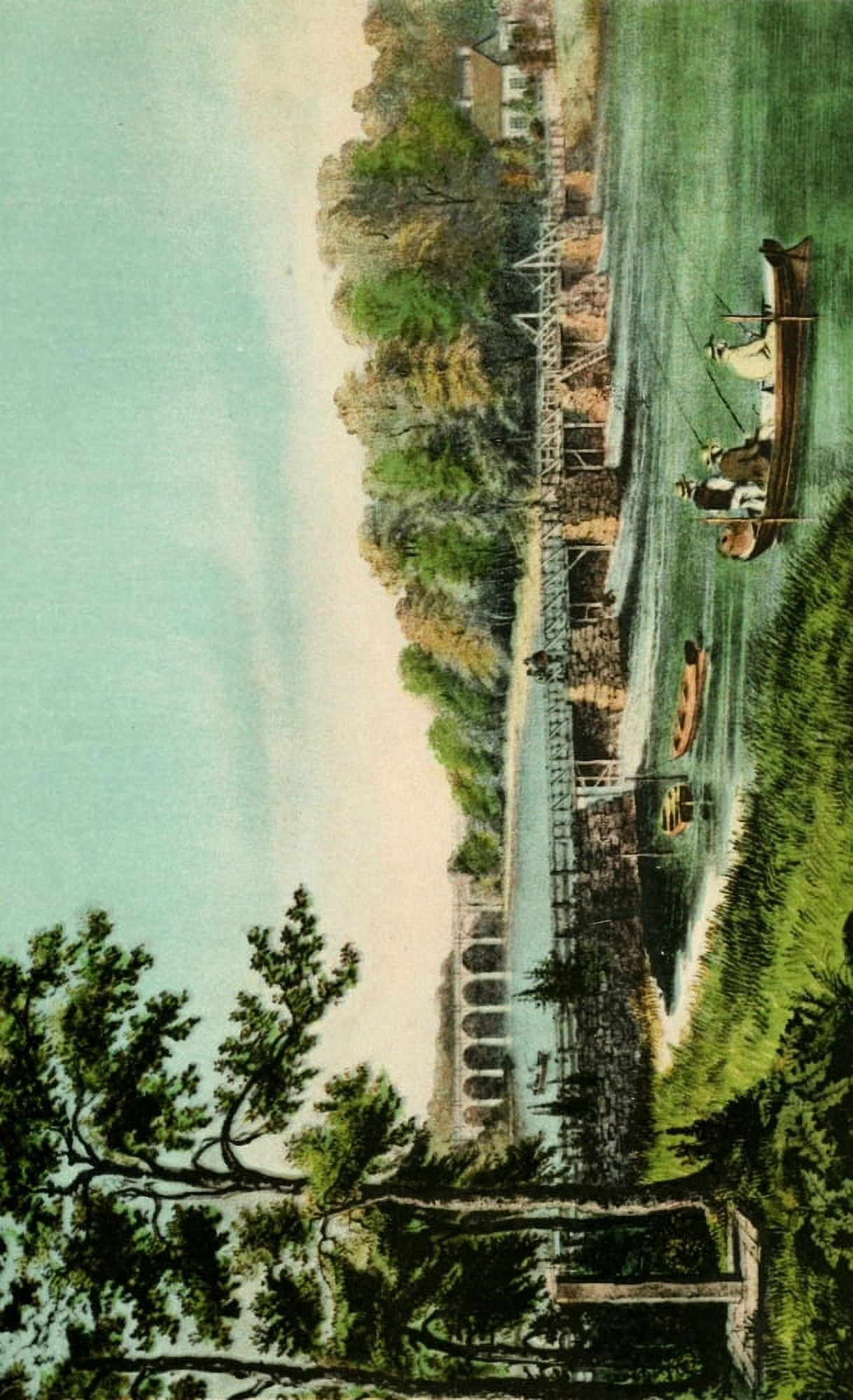 Currier & Ives Valentines Manual of Old New York 1925 Harlem River at Macombs Dam 1851 Canvas Art - (24 x 36)