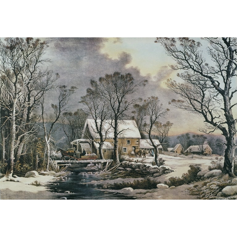 Currier & ives top the old grist mill