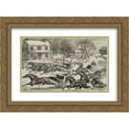 thumbnail image 1 of Currier and Ives 2x Matted 24x20 Gold Ornate Framed Art Print 'A brush for the lead', 1 of 2