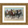 thumbnail image 1 of Currier and Ives 32x23 Gold Ornate Wood Framed with Double Matting Museum Art Print Titled - Eager for the race, 1 of 4