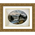 thumbnail image 1 of Currier and Ives 32x24 Gold Ornate Wood Framed with Double Matting Museum Art Print Titled - Sacandaga Creek, 1 of 4