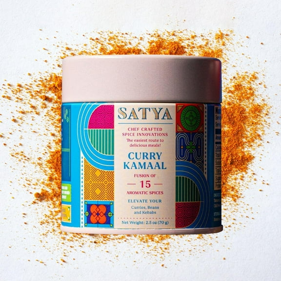 Satya Blends Curry Kamaal - Smoky Flavor 15 Spice Blend | Vegan | Low Sodium | Curry Seasoning for Curries/Beans | Gluten & Dye Free | Authentic Indian Spices and Seasoning - 2.5 Oz (Pack of 1)