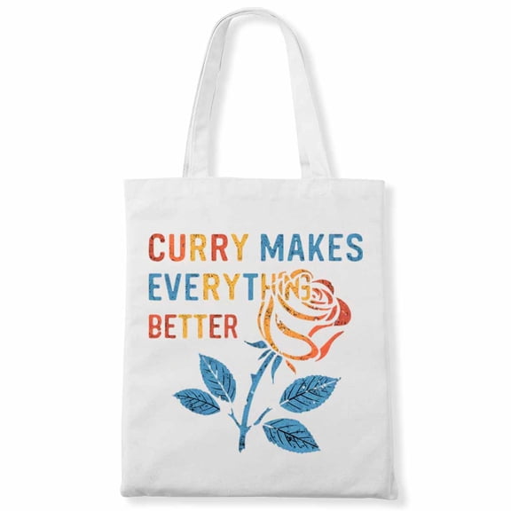 Curry Makes Everything Better Witch Halloween Canvas Bag 1Pc