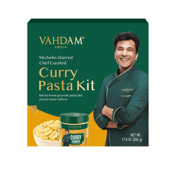 VAHDAM® Indian Fusion Curry Pasta Kit, Ready-to-Cook, Chef-Curated, Vegetarian (17.8 oz)