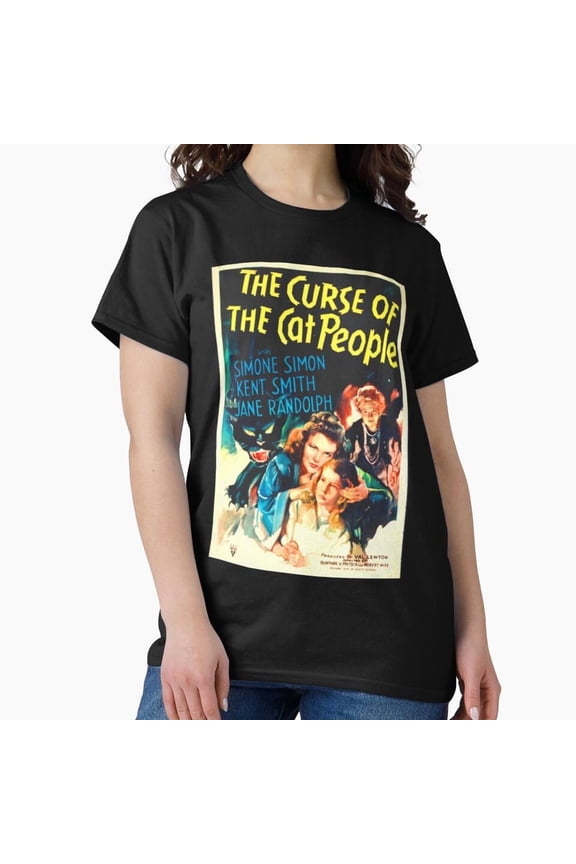 Curse Of The Cat People 1940s Horror Movie Fan Art Graphic Retro Unisex T-Shirt U605, Up to 5XL