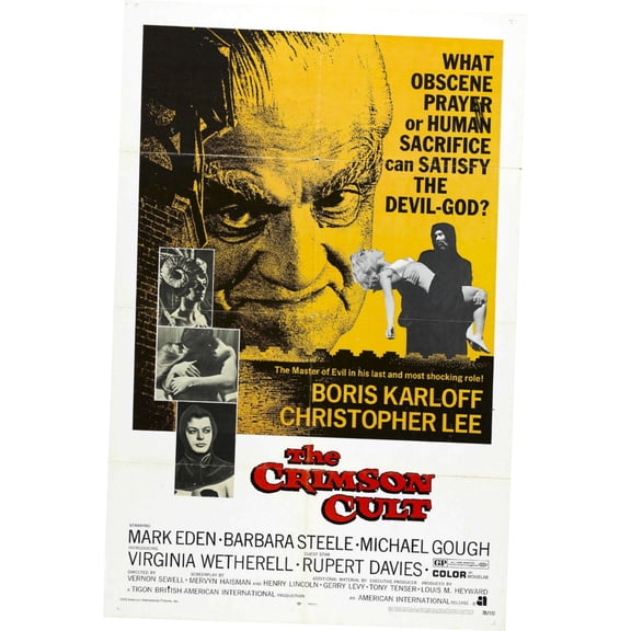 Curse Of The Crimson Altar Movie Poster Metal Sign 8inx 12in Metal Print 8x12 Square Adults Poster Time