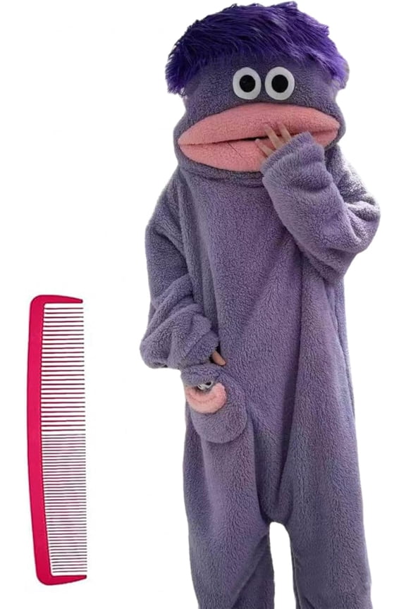 Cursed Comfort Onesie, Big Mouth Monster Frog Onesie, Oversized Plush Fleece One Piece Pajamas, Funny Unisex Jumpsuit for Lounging and Pajama Parties