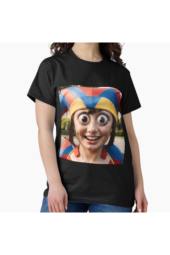 Cursed Photorealistic Pomni H3755, Premium Unisex Tee – Extended Sizes Up to 5XL