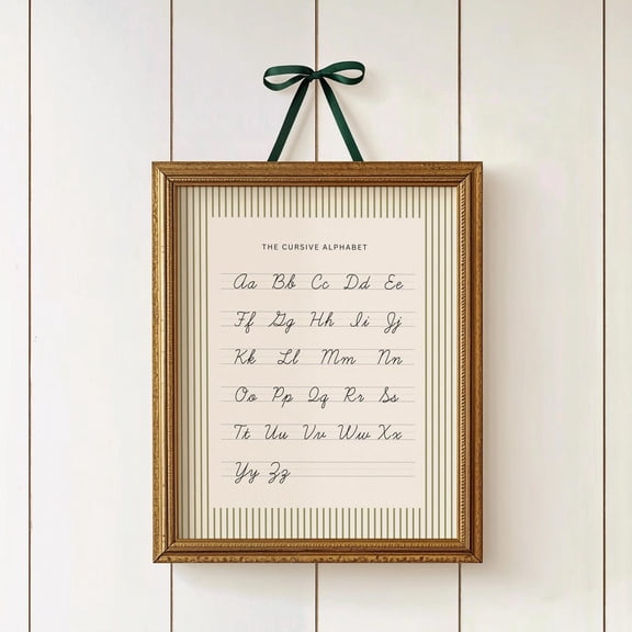 Cursive Alphabet Poster, Modern Classroom Wall Art