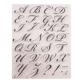 Cursive Alphabet Stamp, DIY Lettering Rubber Stamps with Clear Acrylic Block for Card Making, Beginner Friendly Craft Gift for Teachers