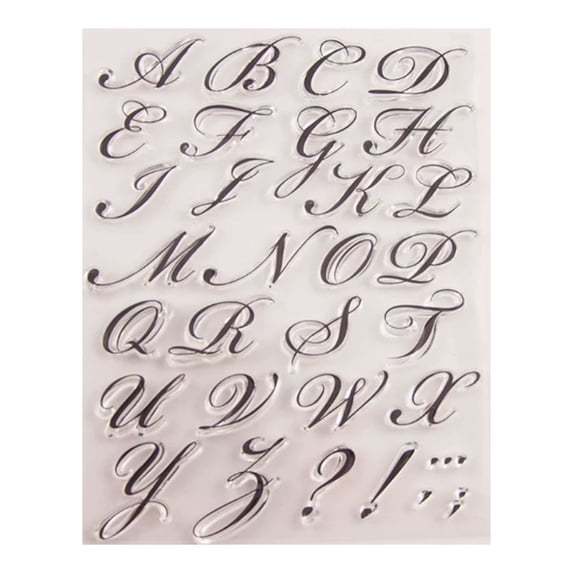Cursive Alphabet Stamp Set with Acrylic Block for Diy Card Making Scrapbooking Invitations Hand Lettering Craft Harlik