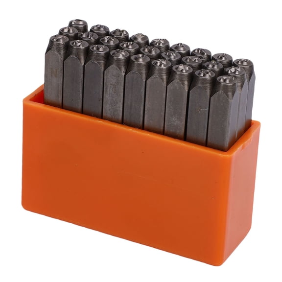 Cursive Font Stamp 27-Piece Carbon Steel Letters Punch Set Artistic Capital A-Z Leather Craft Metal Stamping Tools for Jewelry Making 3mm / 0.12 inches