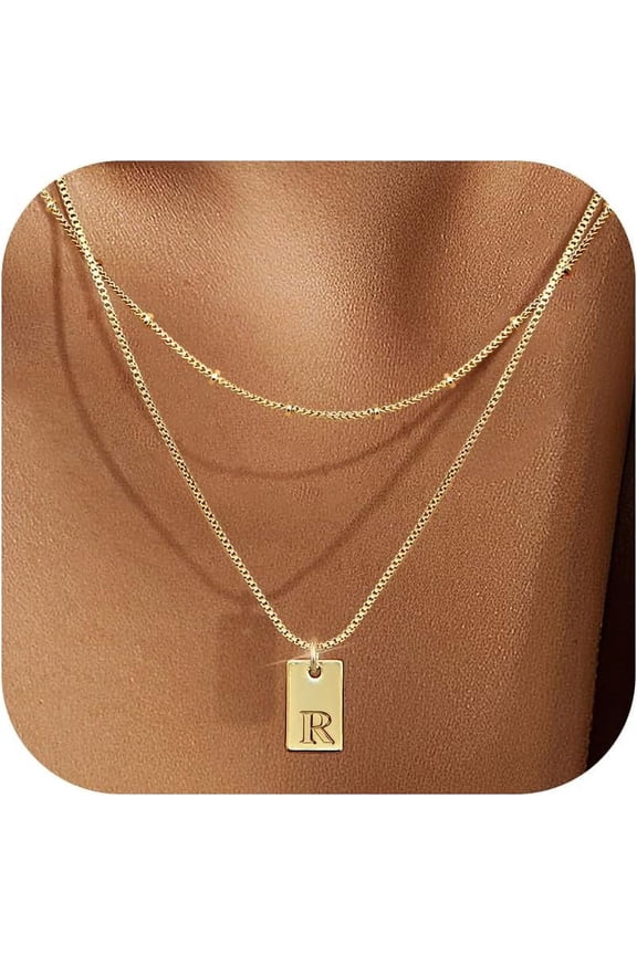 Cursive Gold Initial Pendant Necklace Iced Out Miami Cuban Link Chain For Women 18K Gold Plated Alphabet Letter Pendant Choker Hip Hop Chain Trendy Rapper Jewelry[o1662]