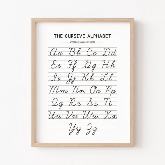 Cursive Handwriting Chart Wall Art Print