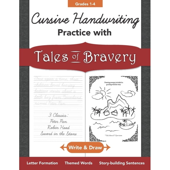 Cursive Handwriting Practice with Tales and Legends Grades 1-4: Write and Draw Letters, Words, Story (Paperback) by Piper Maria