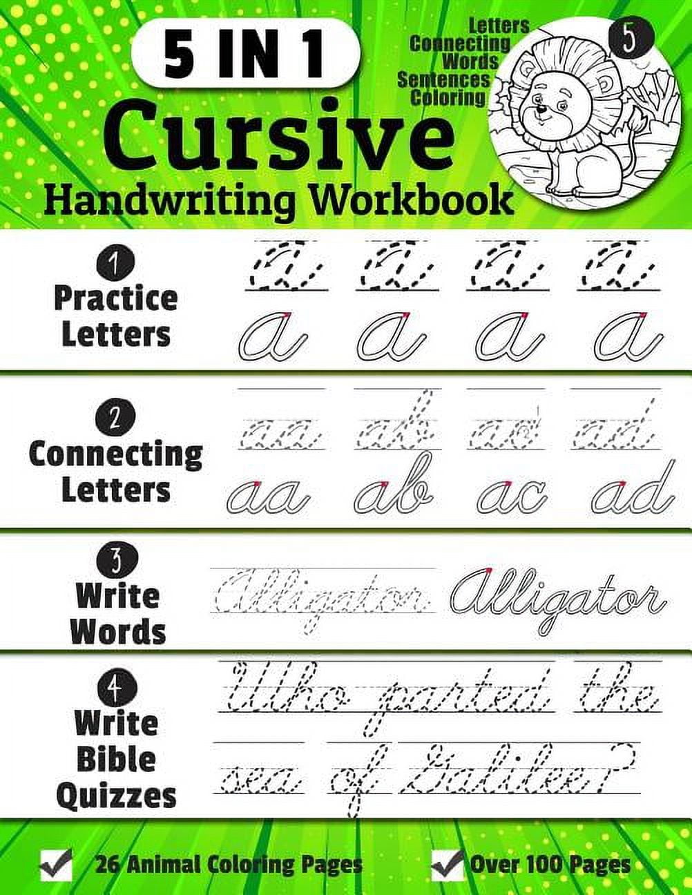 DENIS JEAN Cursive Handwriting Workbook: 5-in-1 Cursive Handwriting Practice Books Beginning to Master For Kids: Tracing Letters, C, (Paperback)