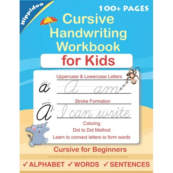 Pre-Owned Cursive Handwriting Workbook For Kids: Cursive for beginners workbook. Cursive letter tracing book. Cursive writing practice book to learn writing in (Paperback) 1076038522 9781076038524