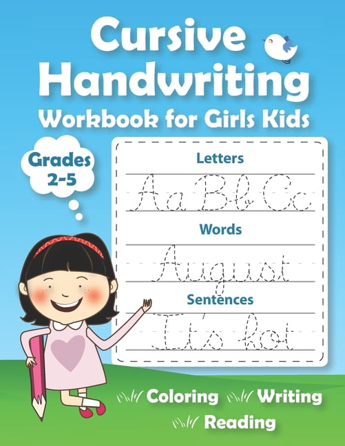 Cursive Handwriting Workbook for Girls Kids: Practice Writing in ...