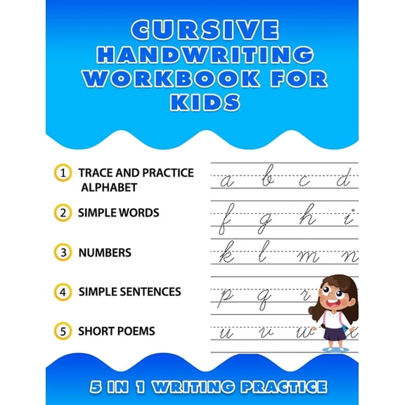 Cursive Handwriting Workbook for Kids 5 in 1 Writing Practic