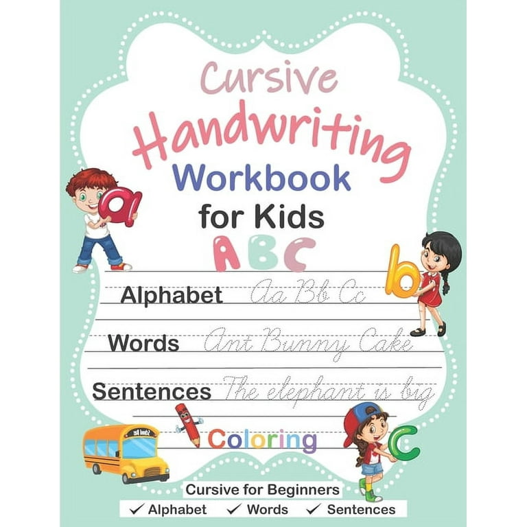 Practice Cursive Handwriting: Kids Writing Practice Books (8.5 x 11),  Trace and Practice Letters, Vowels, Words, Number, Sentences & Poem (5 in 1