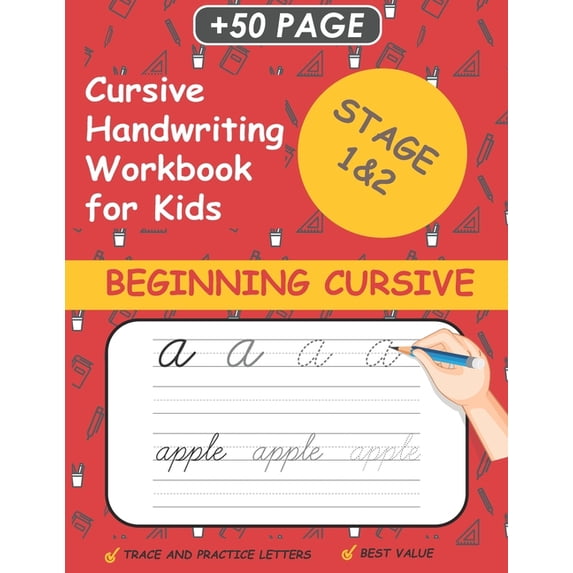 Cursive Handwriting Workbook For Kids: Cursive workbook for beginners ...