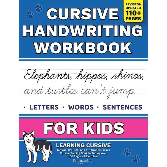 Kid Learning Cursive Example Penmanship Vault Cursive Handwriting Workbook for Kids Grades 2-5, 3 in ...