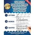 thumbnail image 1 of Cursive Handwriting Workbook for Teens: Learning Cursive with Inspirational Quotes for Young Adults, 3 in 1 Cursive Trac, (Paperback), 1 of 1
