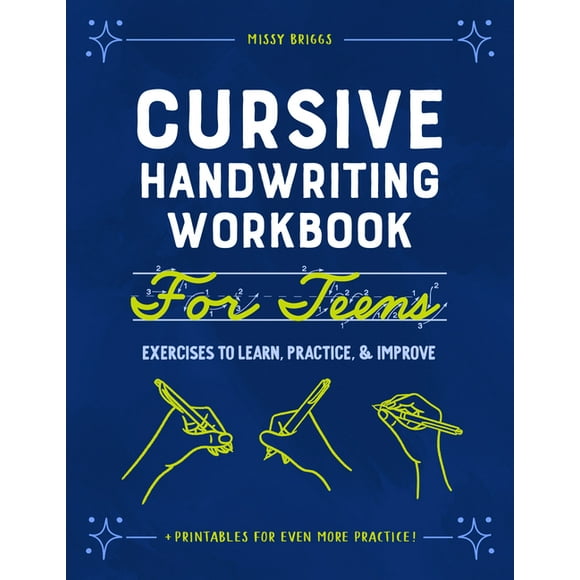 Cursive Handwriting Workbook for Teens: Exercises to Learn, Practice, and Improve, (Paperback)