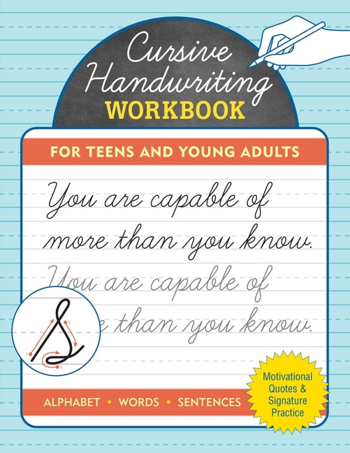 Peter Pauper Press, Cursive Handwriting Workbook for Teens, 80 pages