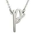 thumbnail image 1 of Cursive Initial P Pendant Necklace Silver Jewelry for Womens Mother Gifts, 1 of 3