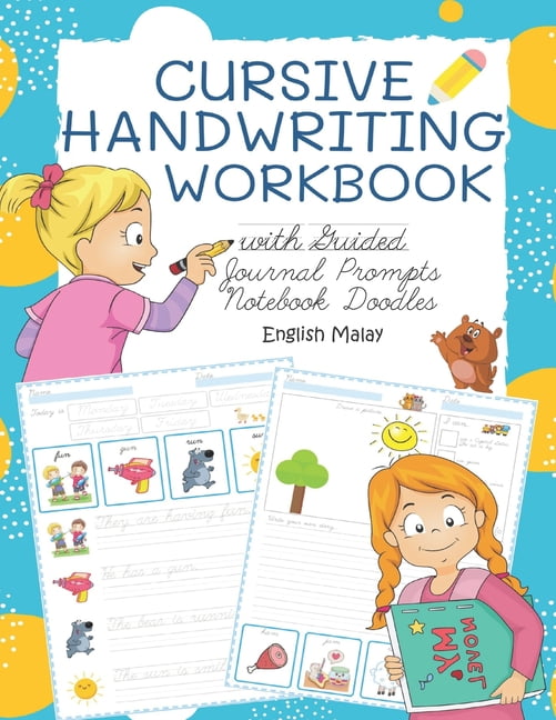 Cursive Journal Prompts Kids: Cursive Handwriting Workbook with Guided ...