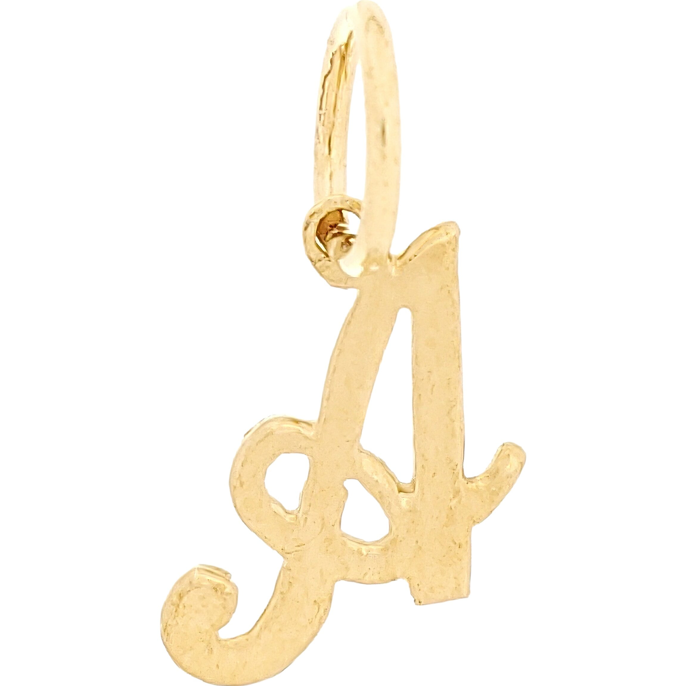 FINDINGKING Cursive Letter "A" Charm 14k Gold 10mm