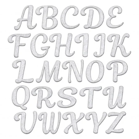 Cursive Letter Patch 26 Piece Kit, Script Iron On Felt Letter Appliques, Kit Includes All 26 Cursive Iron-On Letters with Iron On Glue Backing