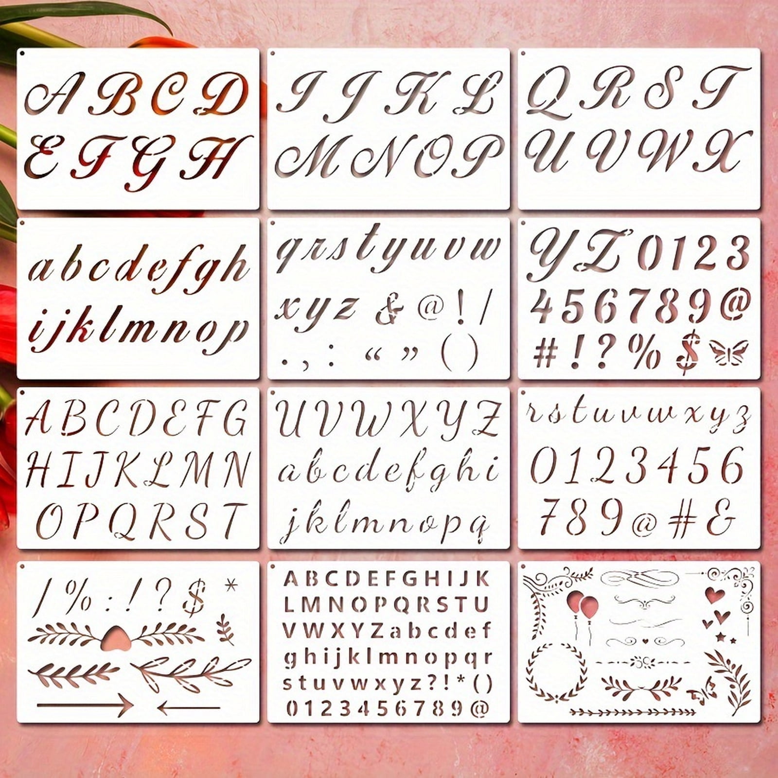 Cursive Letter Stencils for Painting Reusable Alphabet Number Stencils ...