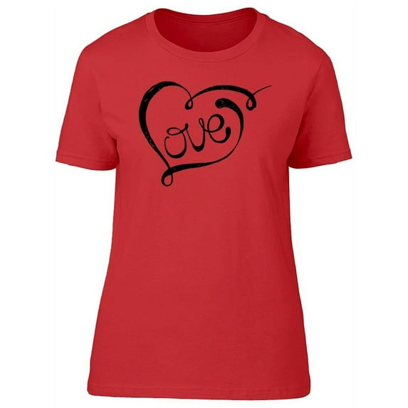 Cursive Love In Heart Tee Women's -Image by Shutterstock