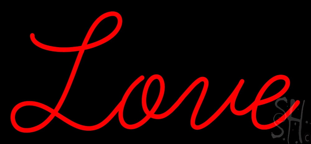 Cursive Love LED Neon Sign 13 x 28 - inches, Black Square Cut Acrylic ...