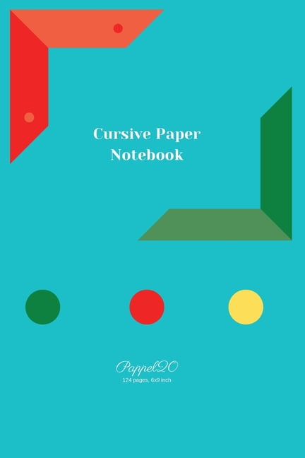 Cursive Paper Notebook Light Blue Cover 124 pages6x9-Inches (Paperback)
