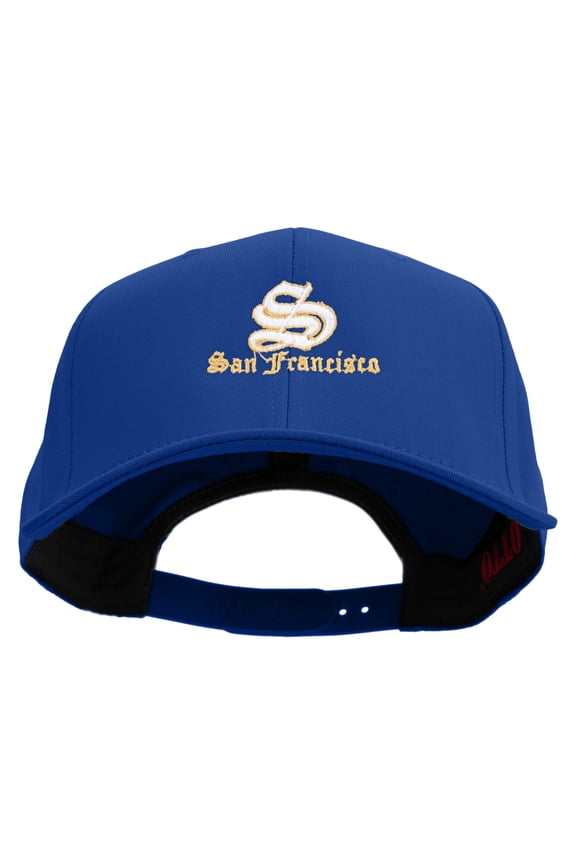 Cursive San Fransico Sign Embroidered Solid Cotton Twill Prostyle Cap - Royal OSFM
