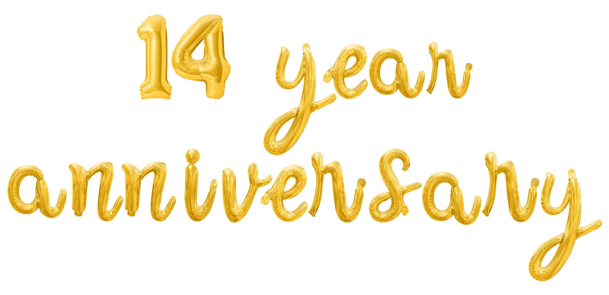 Cursive Script Letter Balloons - 14 YEAR ANNIVERSARY 16