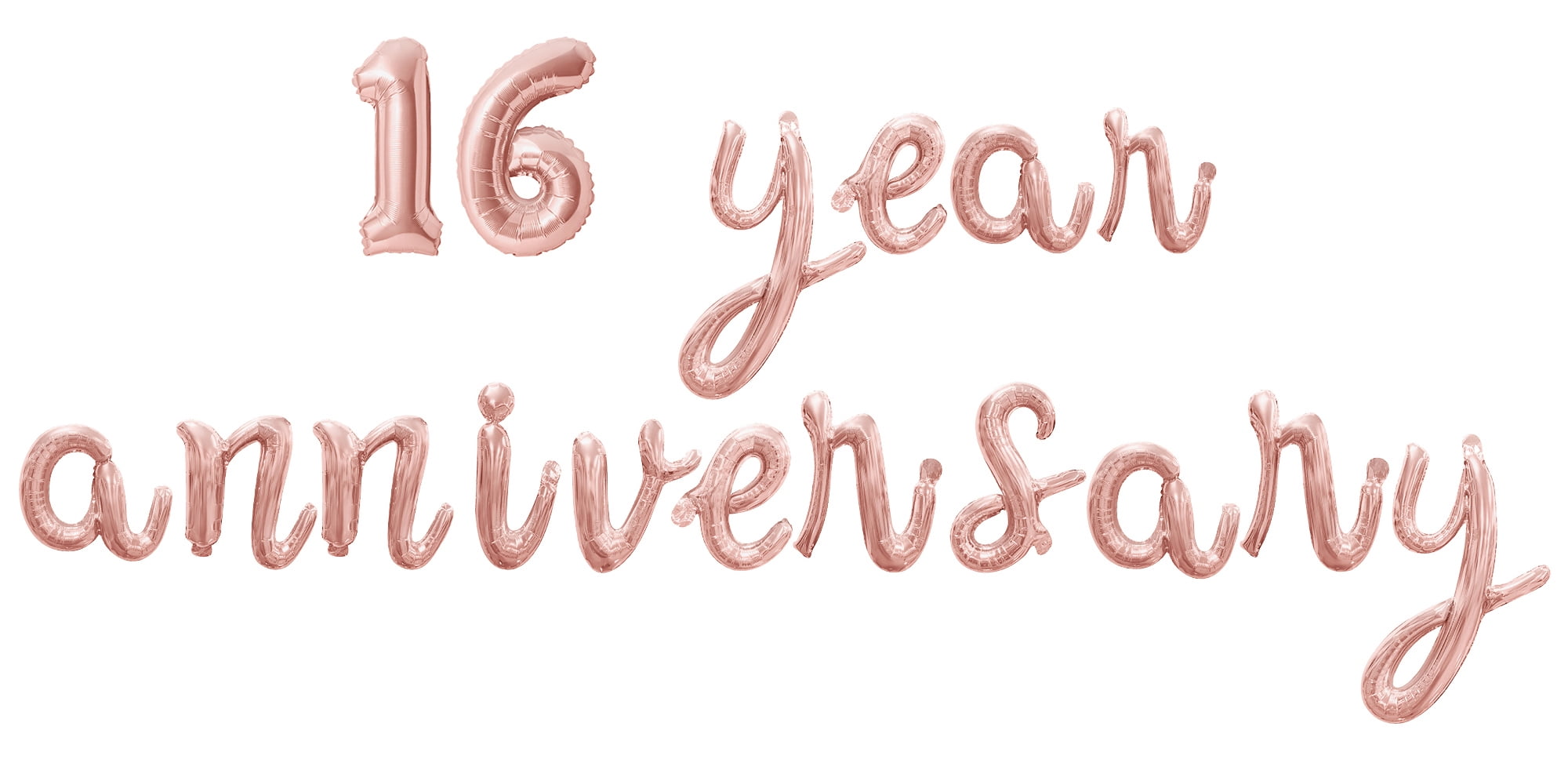 Cursive Script Letter Balloons - 16 YEAR ANNIVERSARY 16