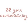 thumbnail image 1 of Cursive Script Letter Balloons - 22 YEAR ANNIVERSARY 16" Inch Alphabet Letters Foil Mylar Balloon 22nd Anniversary Party Banner (Rose Gold), 1 of 5