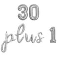 thumbnail image 1 of Cursive Script Letter Balloons - 30 PLUS 1 16" Inch Alphabet Letters Foil Mylar Balloon 31st Birthday Party Banner (Silver), 1 of 5