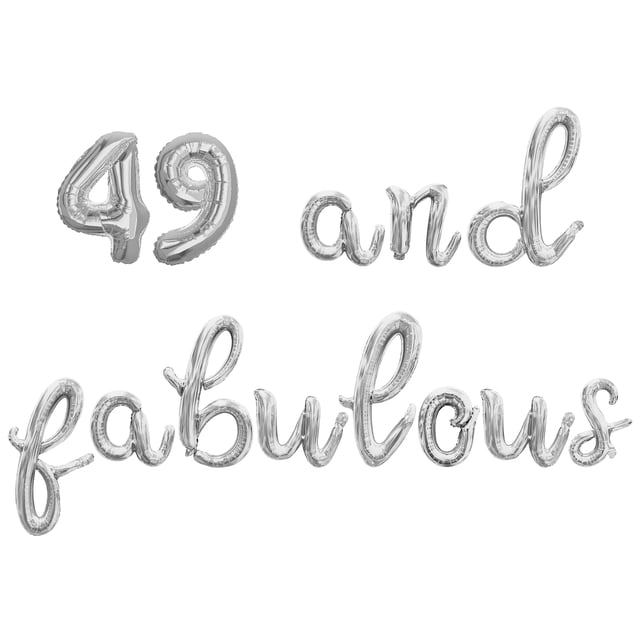 Cursive Script Letter Balloons - 49 AND FABULOUS 16