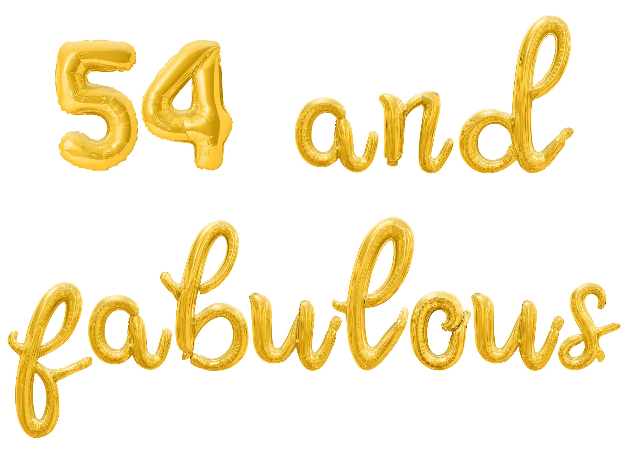 Cursive Script Letter Balloons - 54 AND FABULOUS 16