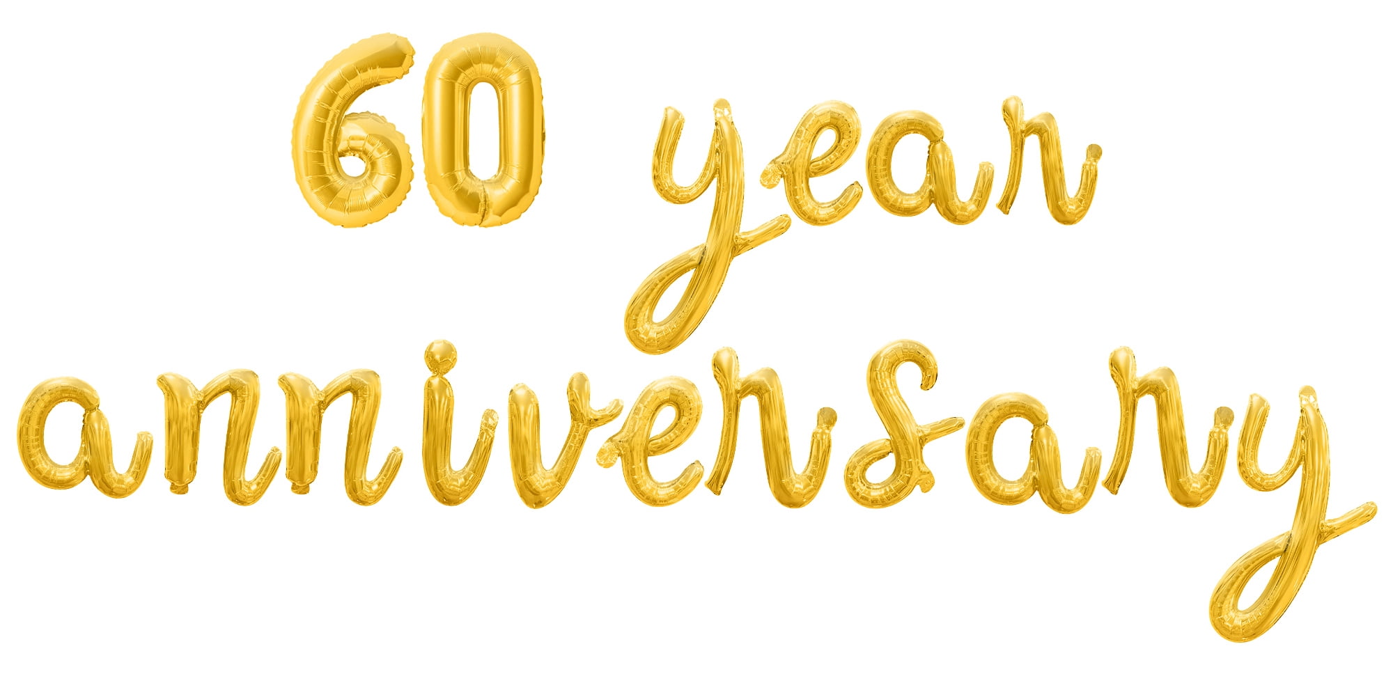 Cursive Script Letter Balloons - 60 YEAR ANNIVERSARY 16