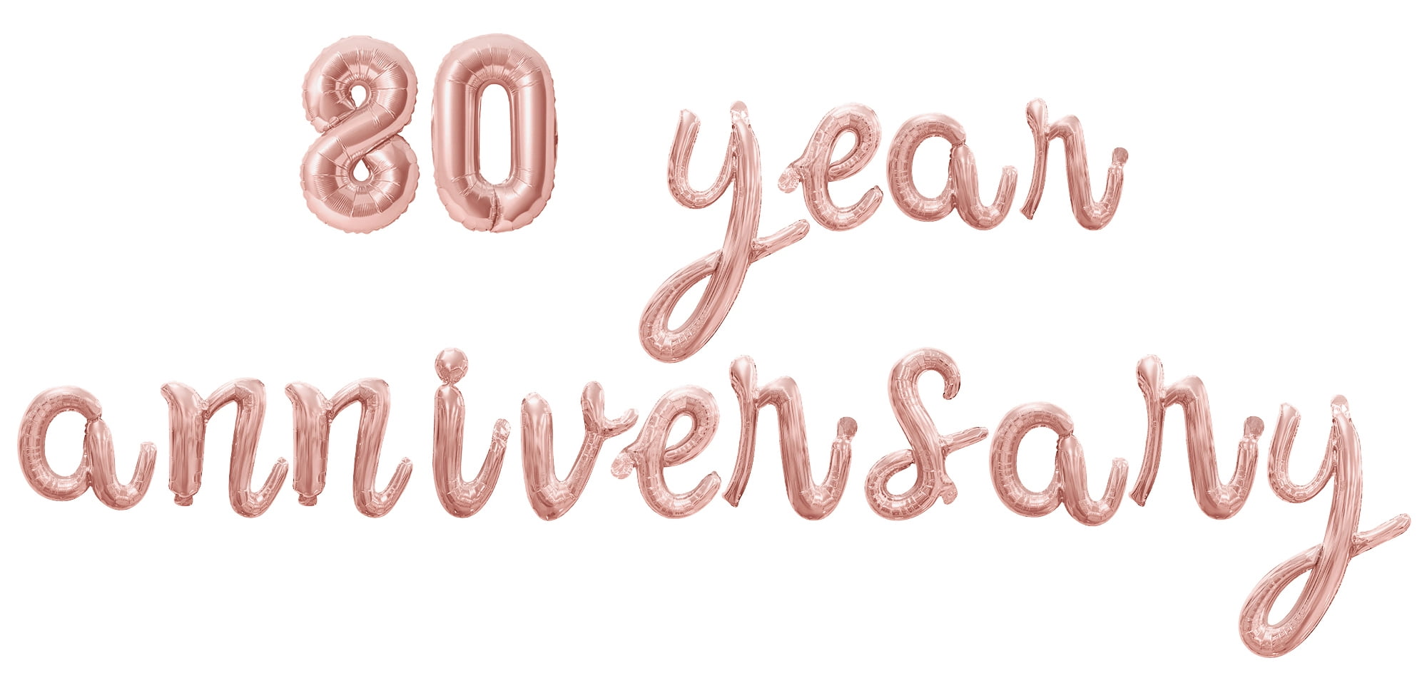 Cursive Script Letter Balloons - 80 YEAR ANNIVERSARY 16