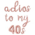 thumbnail image 1 of Cursive Script Letter Balloons - ADIOS TO MY 40S 16" Inch Alphabet Letters Foil Mylar Balloon 50th Birthday Party Banner (Rose Gold), 1 of 5