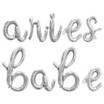 thumbnail image 1 of Cursive Script Letter Balloons - ARIES BABE 16" Inch Alphabet Letters Foil Mylar Balloon Aries Birthday Party Banner (Silver), 1 of 5